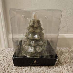 Green Holiday Tree Luminara Candle